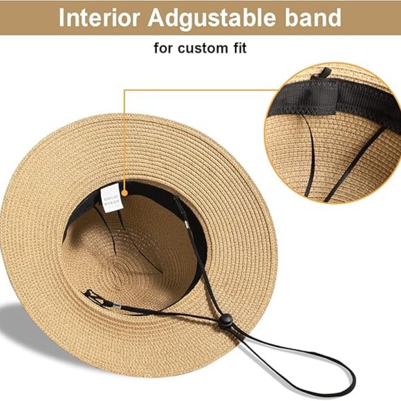 Beach Sun Straw Hats for Women, UPF 50+ UV Sun Protection main image 6